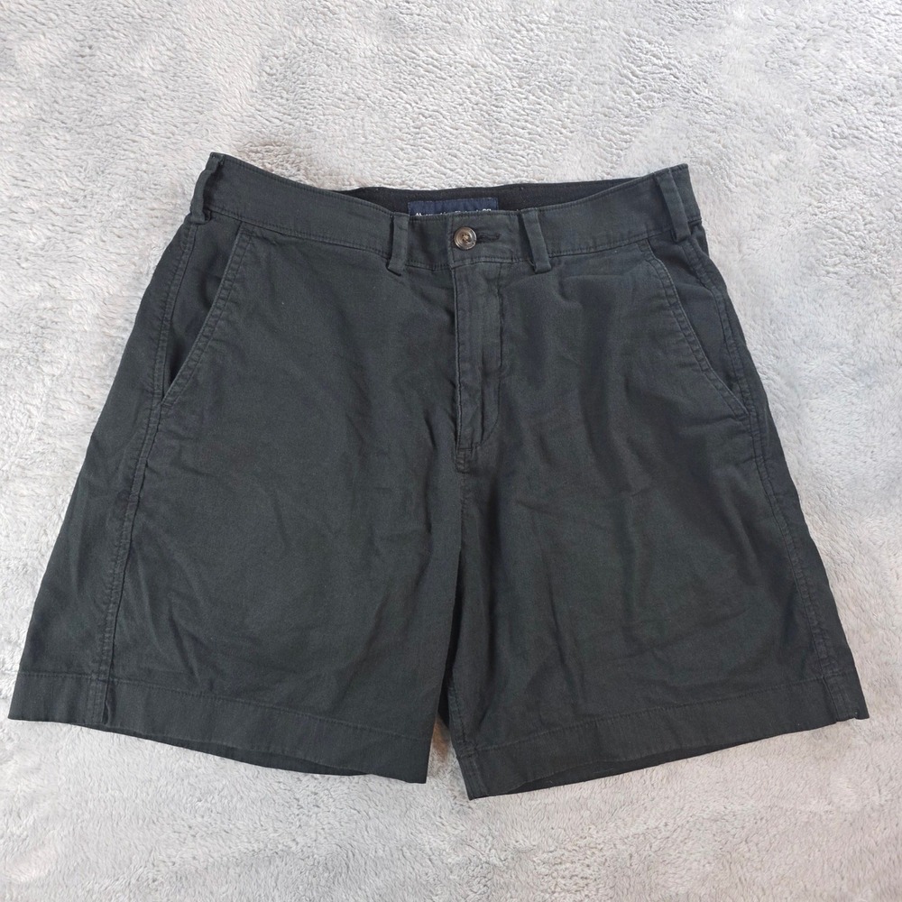 Abercrombie & Fitch Womens 28 Black Chino Shorts Cotton Linen Stretch Mid Rise